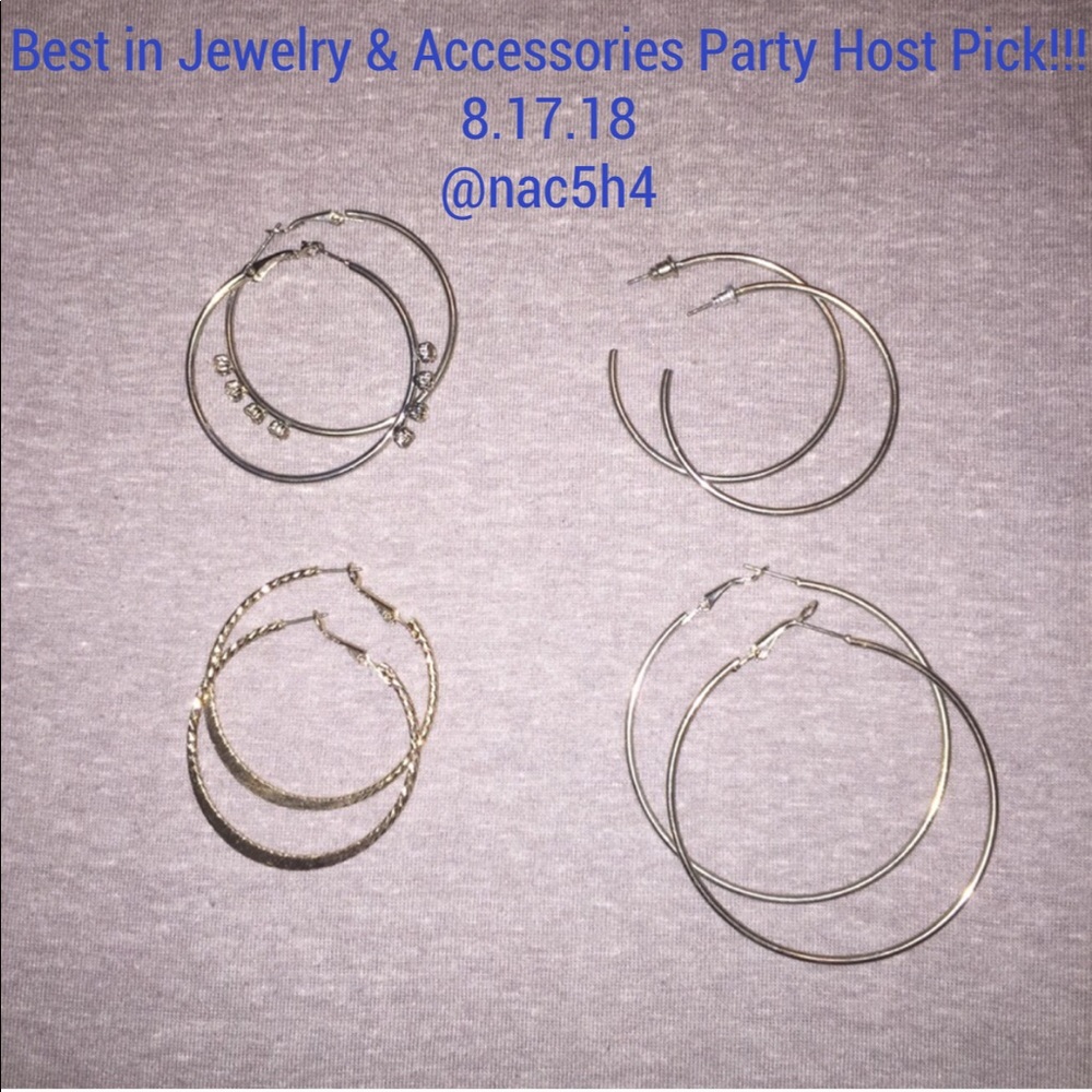 💍 4 pairs of hoops